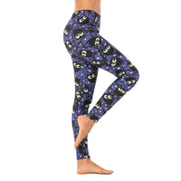 Night Silhouette Owl in Starry Sky, Printed Yoga/Fitness Pants/Leggings.