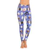 Womens Purple Yoga/Fashion Pants with Printed Cartoon Owls.