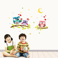 Cute Owl Children's Room Wall Stickers Removable & Waterproof