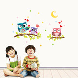 Cute Owl Children's Room Wall Stickers Removable & Waterproof