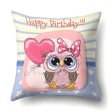 Cute Owl Family Print Cushion Covers - 45 x 45 CM