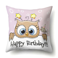 Cute Owl Family Print Cushion Covers - 45 x 45 CM