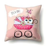 Cute Owl Family Print Cushion Covers - 45 x 45 CM