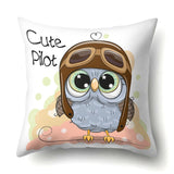 Cute Owl Family Print Cushion Covers - 45 x 45 CM