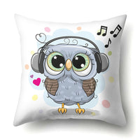 Cute Owl Family Print Cushion Covers - 45 x 45 CM