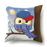 Cute Owl Family Print Cushion Covers - 45 x 45 CM