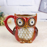 Friendly Owl Mugs, Craft Style Ceramic Coffee or Tea Mugs