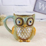 Friendly Owl Mugs, Craft Style Ceramic Coffee or Tea Mugs