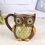 Friendly Owl Mugs, Craft Style Ceramic Coffee or Tea Mugs