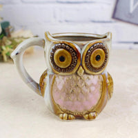 Friendly Owl Mugs, Craft Style Ceramic Coffee or Tea Mugs