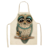 Bib Style Printed Kitchen Apron - 10 owl styles