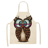 Bib Style Printed Kitchen Apron - 10 owl styles