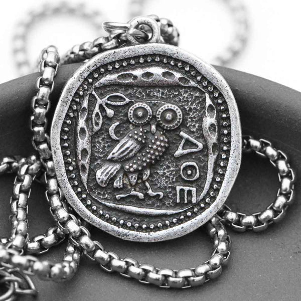 Greek Style Vintage Owl Pendant - Owl of Athena