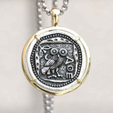 Greek Style Vintage Owl Pendant - Owl of Athena