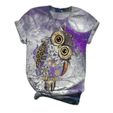 Purple Owl Casual T Shirt