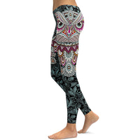 Ladies Owl & Paisley Yoga/Gym Leggings