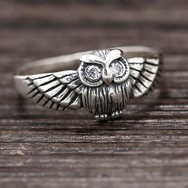 Owl Fashion Ring: 925 Sterling Silver